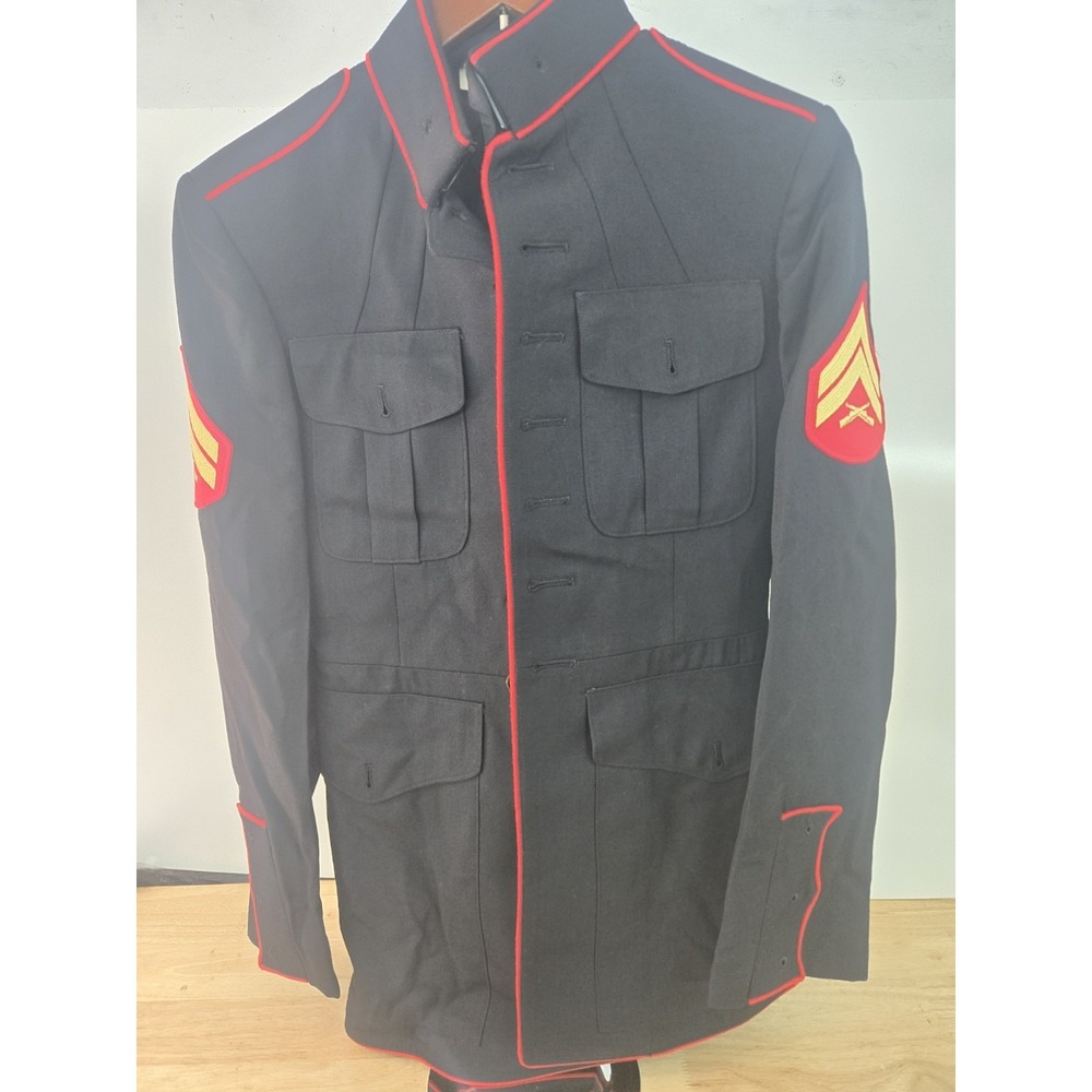 Vintage 1989 US Marines USMC Corporal Dress Blue Uniform Men's Coat 37R